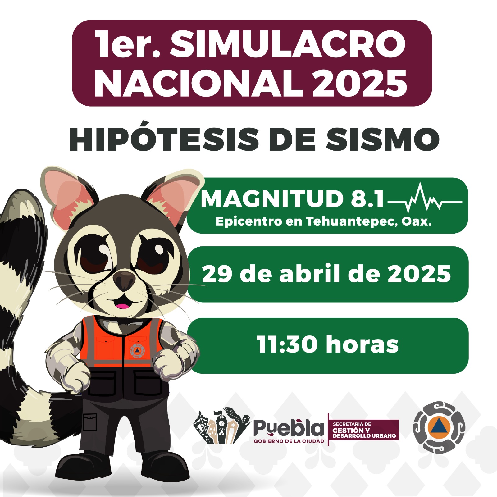 Gobierno de la Ciudad listo para participar en el 1er. Simulacro Nacional 2025