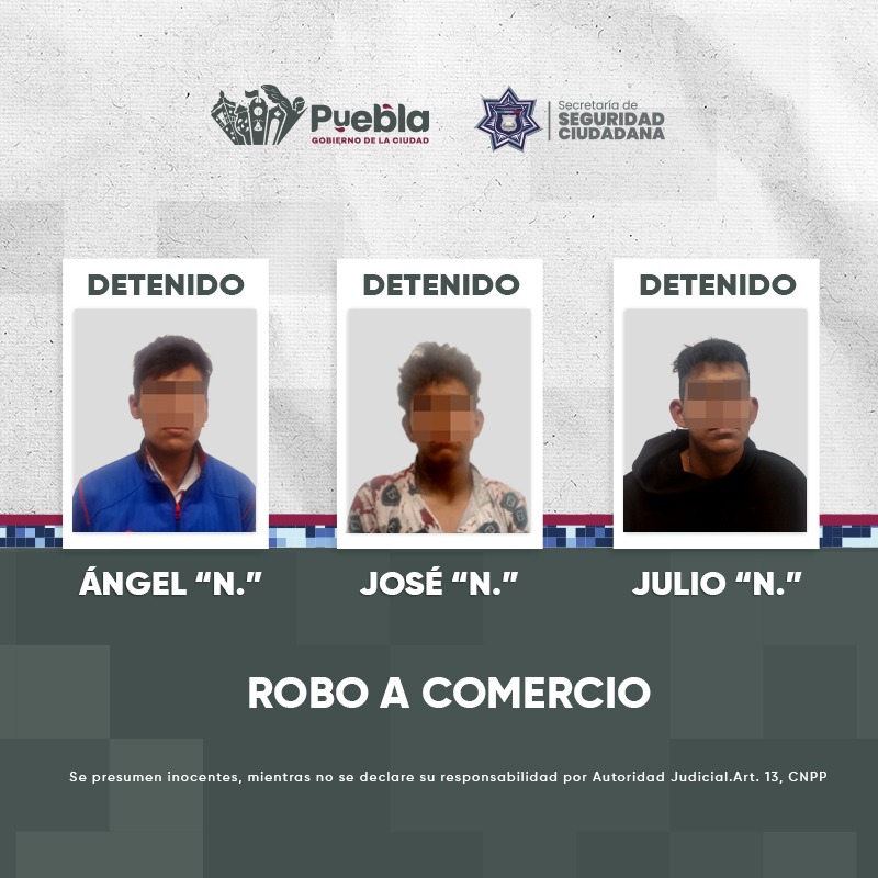 Policía de la Ciudad detiene a tres probables responsables de robo a negocio
