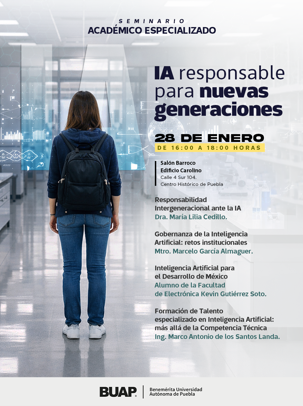 BUAP invita a participar en el Seminario “IA responsable para nuevas generaciones”