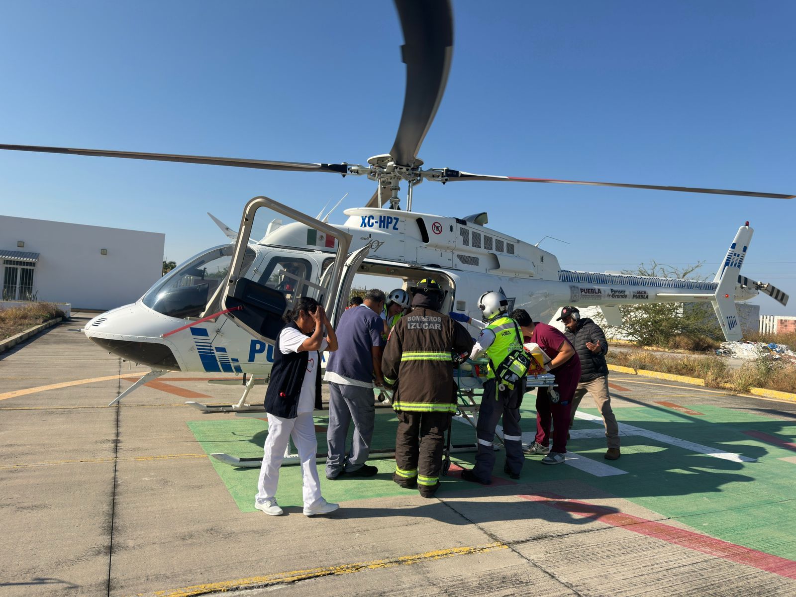 Con helicópteros al servicio de la salud, Puebla garantiza atención oportuna con 31 traslados