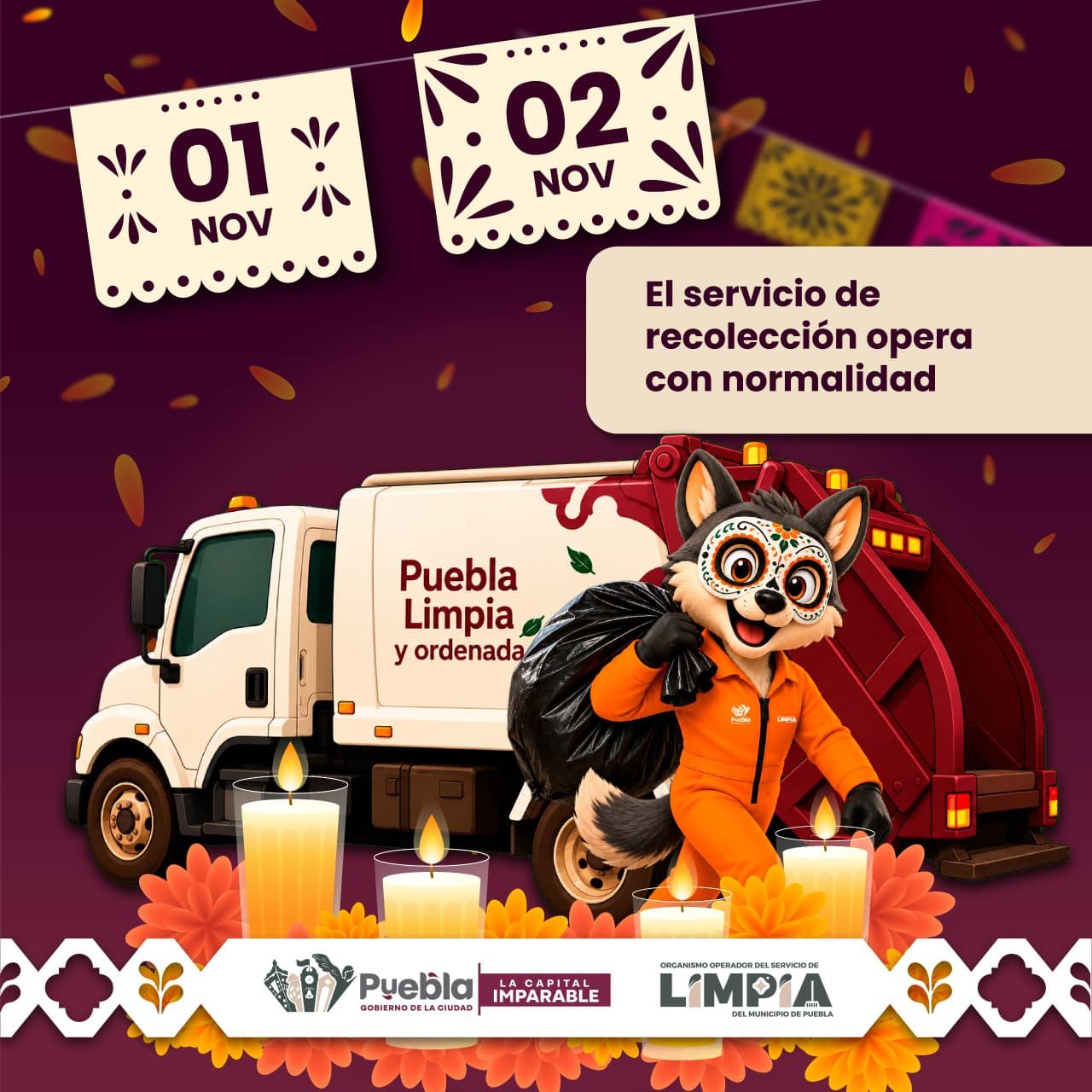 Gobierno de Pepe Chedraui mantiene servicios de limpia durante el Día de Muertos para preservar los espacios públicos
